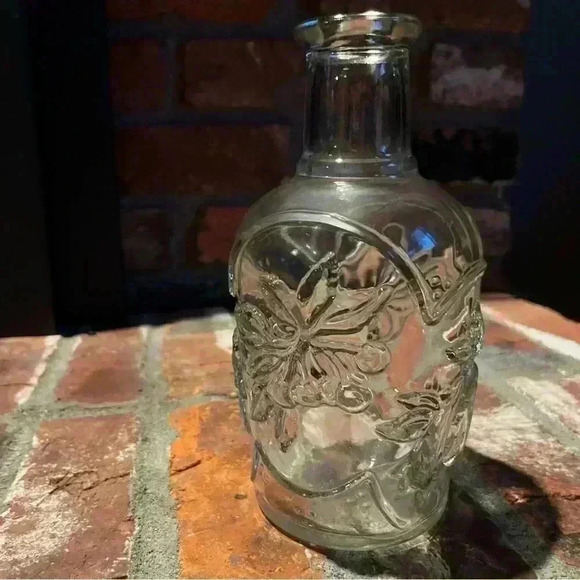 Libbey of Canada Glass Syrup Bottle Fruit Motif Cherry Pear Grape & Apple 8” - Picture 3 of 12